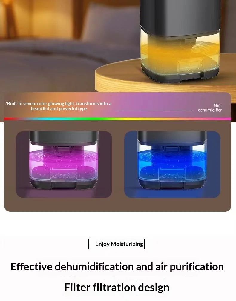 Homefish Portable Mute Air Dehumidifier Moisture Absorber Home Bedroom Office Kitchen Air Dryer Deodorizer Machine EU/US Plug