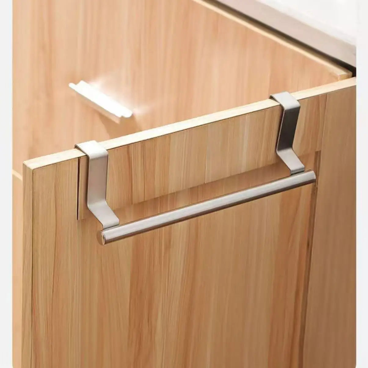 1/2Pcs Towel Rack Over Door Towel Bar Hanging Holder Stainless Steel Bathroom Kitchen Cabinet White Black Towel Rag Shelf Hanger