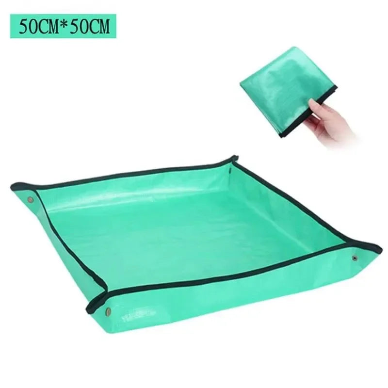 50*50cm Flower Pots Transplanting Mats Gardening Planting Mat PE Plant Repotting Mat Foldable Waterproof Gardening Potting Pad