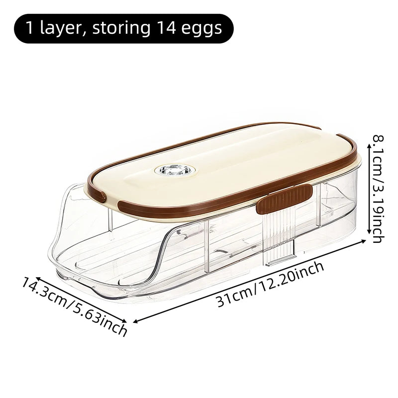 1pc egg storage box, automatic rolling refrigerator egg rack storage, hand-held egg refrigerator side door storagerack