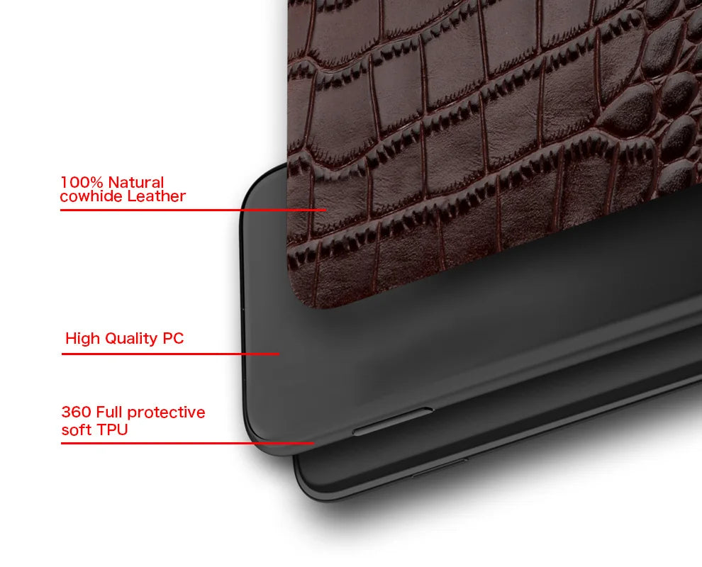 WEFOR Genuine Leather Phone Case for Apple iPhone 14 11 12 13 Pro Max 14Pro 12 Mini X XR XS 6S 6 7 8 Plus SE 2020 Back Cover