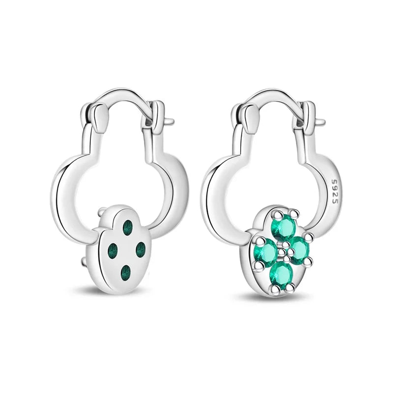 New 925 Sterling Silver Sparkling Zircon Four-Leaf clover Women Earrings Brilliant Wedding Engagement Star Earrings Jewelry Gift