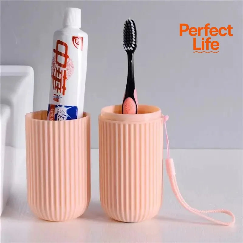 1/4Pcs Travel Camping Storage Box Organizer Travel Toiletries Storage Cup New Creat table Toothbrush Protect Holder Cup Case