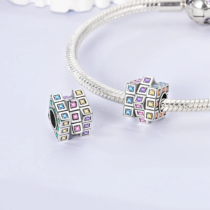Pink Charms Original 925 Sterling Silver Heart Bow Perfume Bottle Charms Beads Pendants Fit Bracelet DIY Women Jewelry Making