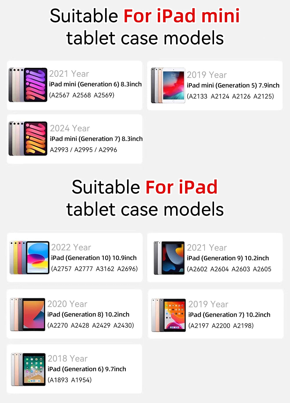For iPad Air 11 2024 Pro Transparency Case For 2024 iPad Air 11-inch 12.9-inch Air 4/5 iPad 7/8/9th 10.2 5/6th 9.7in Tablet Case