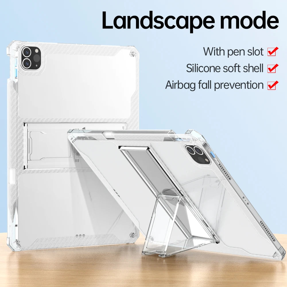 For iPad Case 2022 Pro 11 10th Generation 10.9 Air 5 4 10.2 7/9th 2021 Mini 6 10.5 2018 9.7 5th 6th 12 9 Transparent Cover Funda