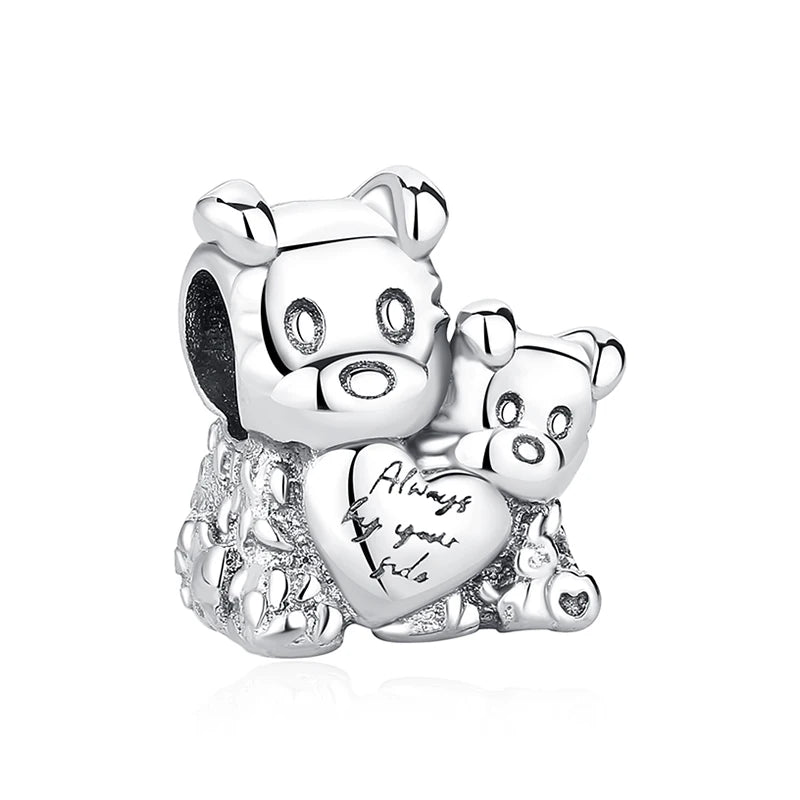 Original 925 Sterling Silver Charms Love Pets Dog Cat Paw Print Pendant Beads Fit Brand Bracelets Necklaces Women DIY Jewelry