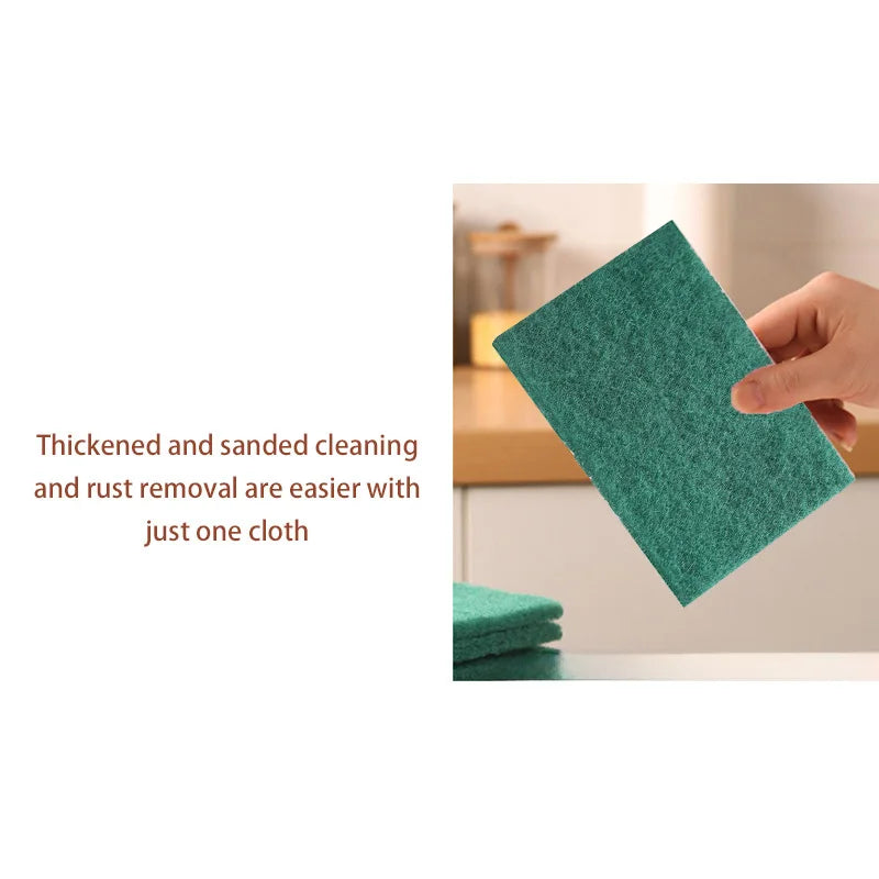 5/10/20/30PCS Scrub Pads Household Kitchen Oil Removal Dishwashing Pot Pads Scratch Free Multipurpose Reusable Cleaning Dishrag