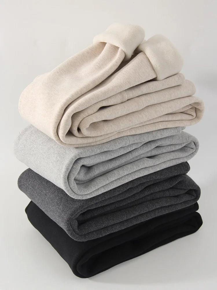 Streamgirl Thick Fleece Leggings Women Winter High Waist Black Outwear Tall Women Warm Thick Velvet Leggings For Winter Pants