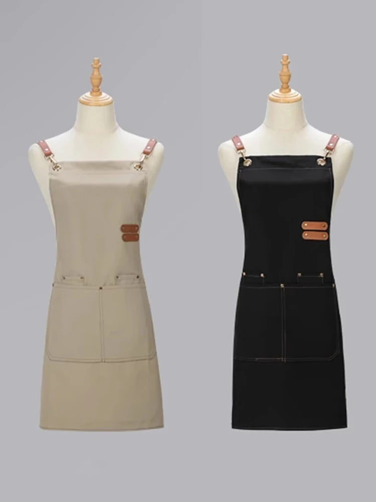 Home Canvas Apron Custom Catering Milk Tea Shop Flower Shop Supermarket Cake Shop Special Work Clothes
