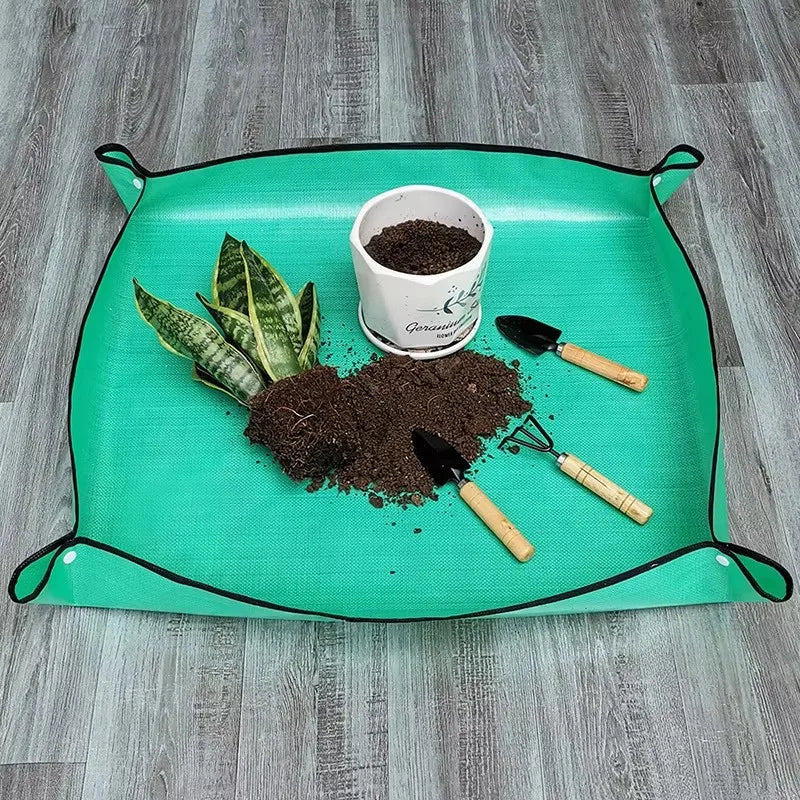 50*50cm Flower Pots Transplanting Mats Gardening Planting Mat PE Plant Repotting Mat Foldable Waterproof Gardening Potting Pad