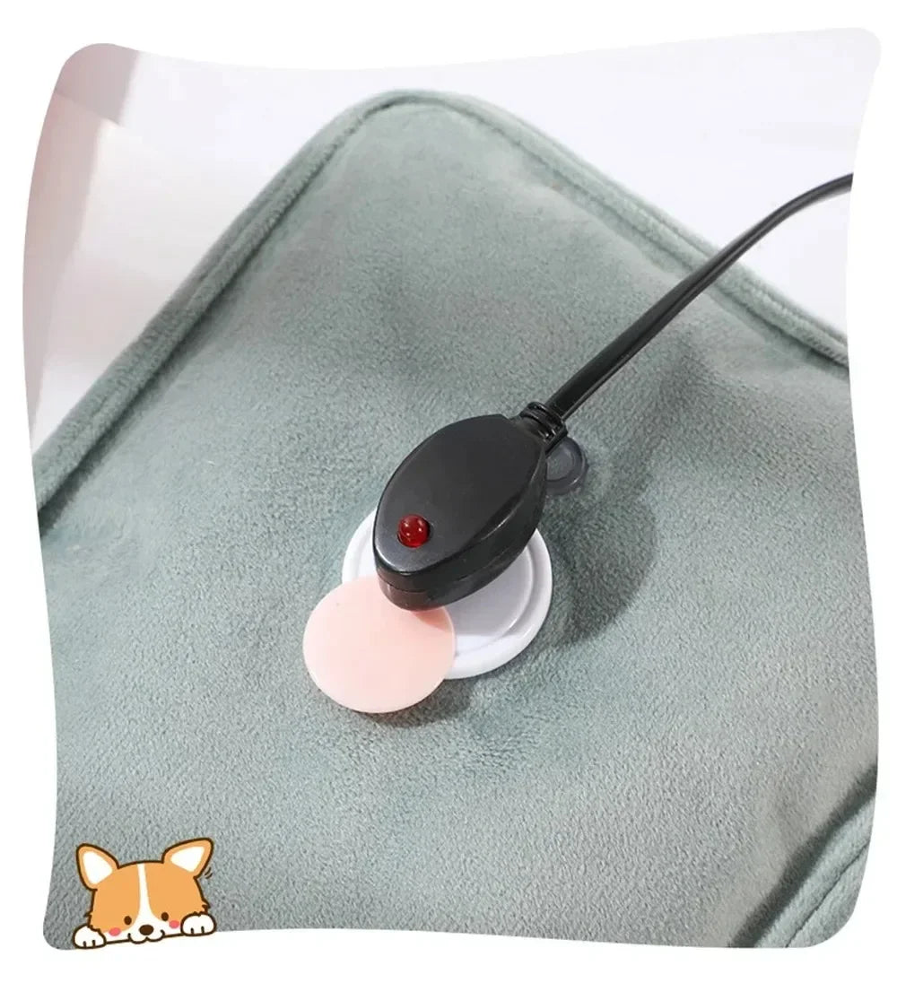 Reusable Hot Compress Bag with EU Plug Rechargeable Hand Warmer Cute Design Portable Hot Water Bottle for Therapeutic Warmth
