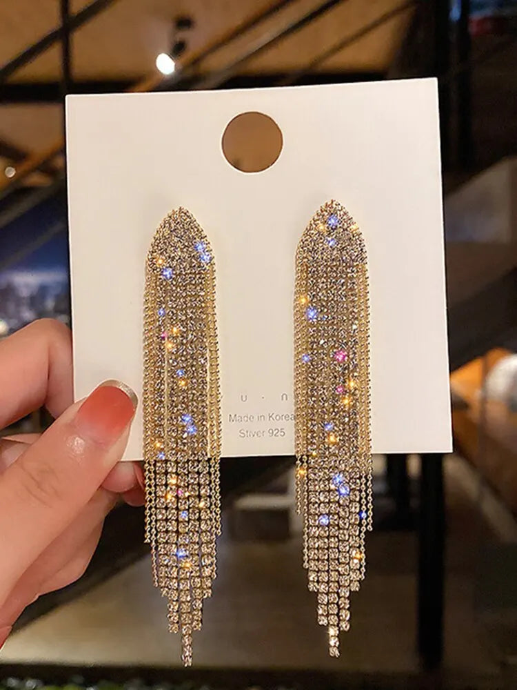 Butterfly Earrings For Women Sparkly Rhinestone Long Tassel Earrings Heart Drop Earrings Wedding Party Jewelry Valentine Gifts C