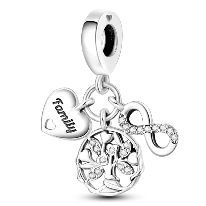 925 Silver Color Mushroom Owl Cat Bone Animal Charms Beads Fit Pandach 925 Original Bracelets Fine DIY Birthday Jewelry Gifts