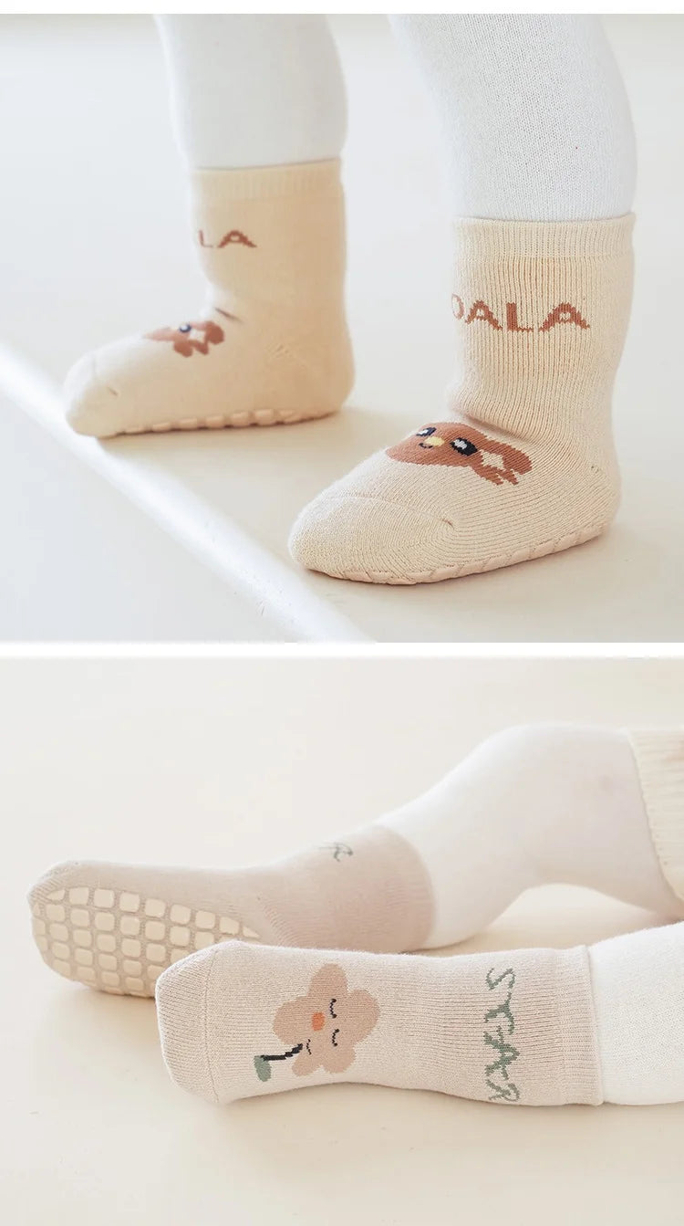 3 Pairs/lot Autumn Winter Warm Toddler Boy Girls Floor Socks Thicken Baby Non-slip Thermal Socks Children Clothing Accessories