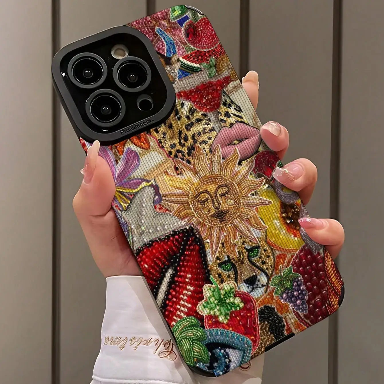 for IPhone 16 Pro Max 15 Pro 14Plus 13 12 11 Fashion Lid Pattern Phone Case, Shockproof Phone Protective Cover Compatible with