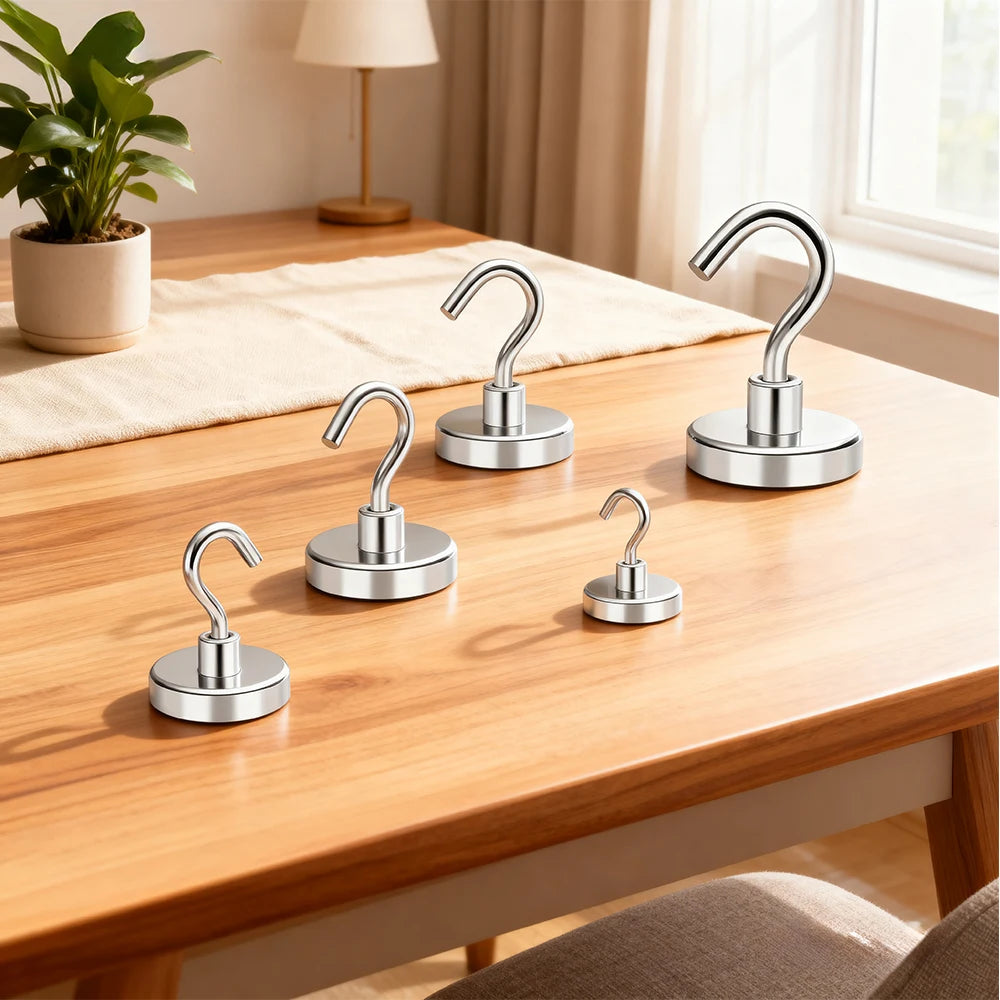 Magnetic Hooks Super Strong Magnets Neodymium Magnet Powerful Magnets Hanging Hooks for Bathroom Kitchen Organizers