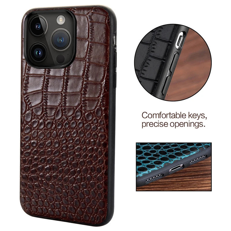 WEFOR Genuine Leather Phone Case for Apple iPhone 14 11 12 13 Pro Max 14Pro 12 Mini X XR XS 6S 6 7 8 Plus SE 2020 Back Cover