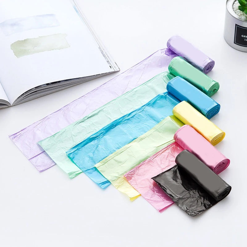 Disposable Flat-mouth Garbage Bag In Roll New Material Thickened And Strong Household Kitchen Bedroom Color Garbage Bag 45x50cm