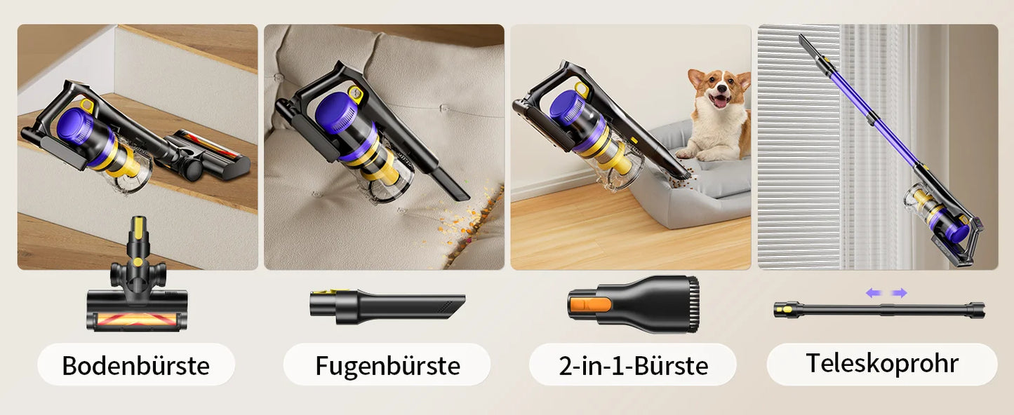Laresar X11 Wireless vacuum cleaner 550W 55000PA Suction Makes Handheld Smart Home Dust mug 60 Minutes Running Time 3 PCs Filte Set