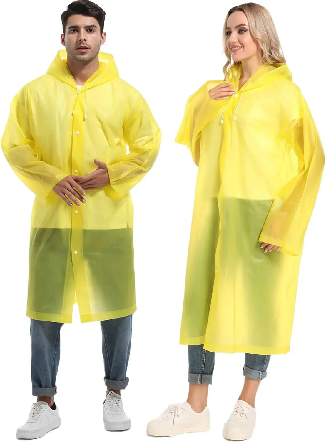 Disposable Adults Reusable Raincoats,Waterproof Rain Ponchos,Adults-Reusable Emergency Raincoats with Hoodand Drawstring