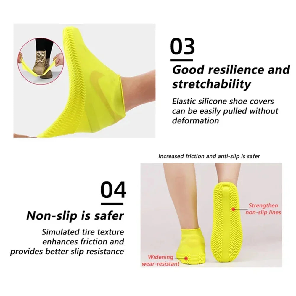 Rain Shoe Covers Waterproof Covers Reusable Non-slip Rain Footwear Covers Outdoor Adult Children for Shoes Boots Protector Cover