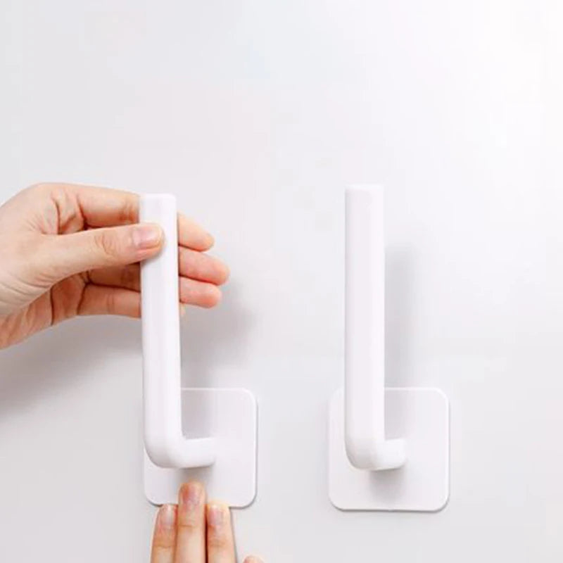 2-Pack L-Shaped No-Drill, Invisible Hooks | Multi-Purpose Strong Adhesive Hooks | Kitchen Dish Towel Hooks for the Lazy