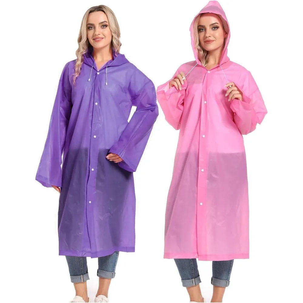 Disposable Adults Reusable Raincoats,Waterproof Rain Ponchos,Adults-Reusable Emergency Raincoats with Hoodand Drawstring