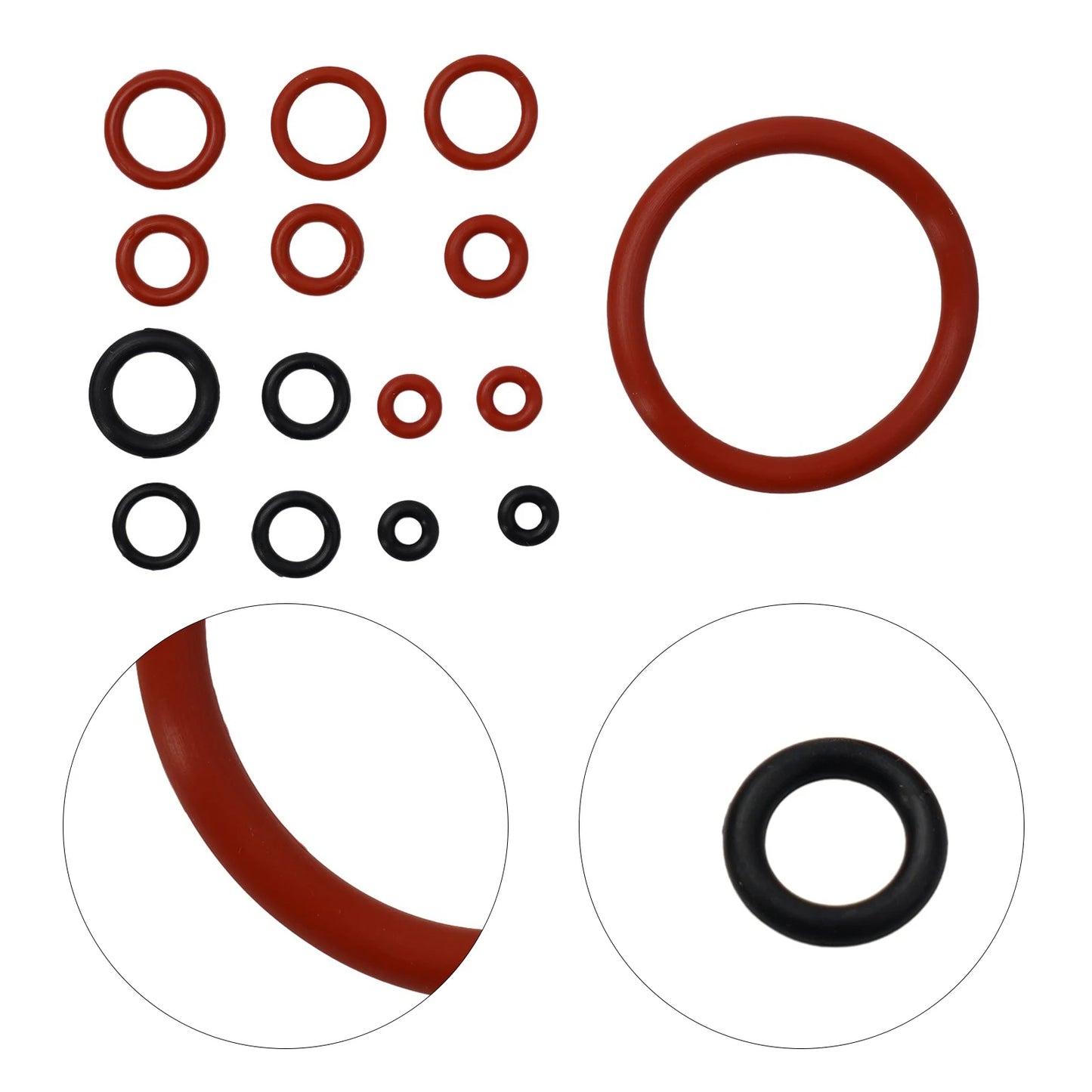 15pcs O-Ring Seal Kit Silicone Gasket For Saeco Gaggia Spidem Coffee Machine Brewing Group Spout Connector Kitchen Accessories