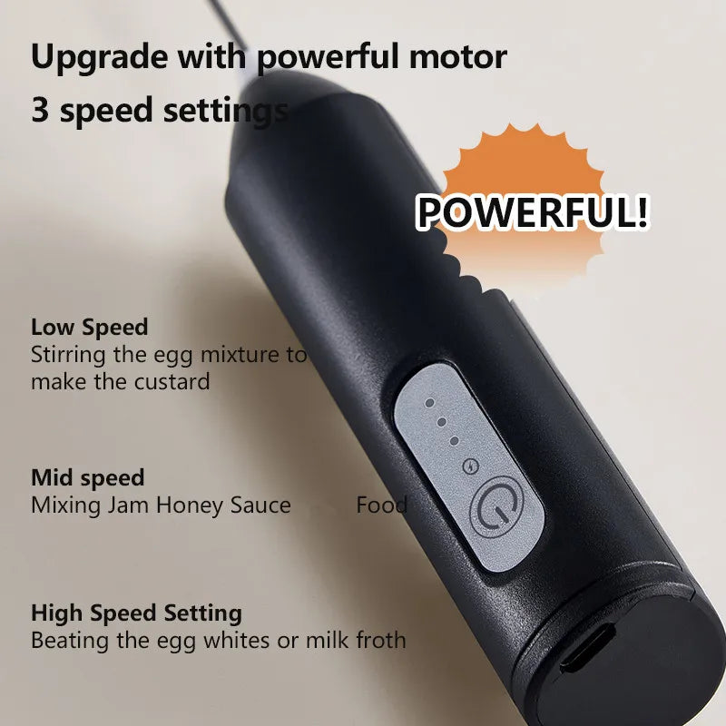 Electric Milk Foamer Blender Stainless Steel Handheld Milk Frother Wireless Coffee Whisk Mixer Egg Beater Tools For Kitchen