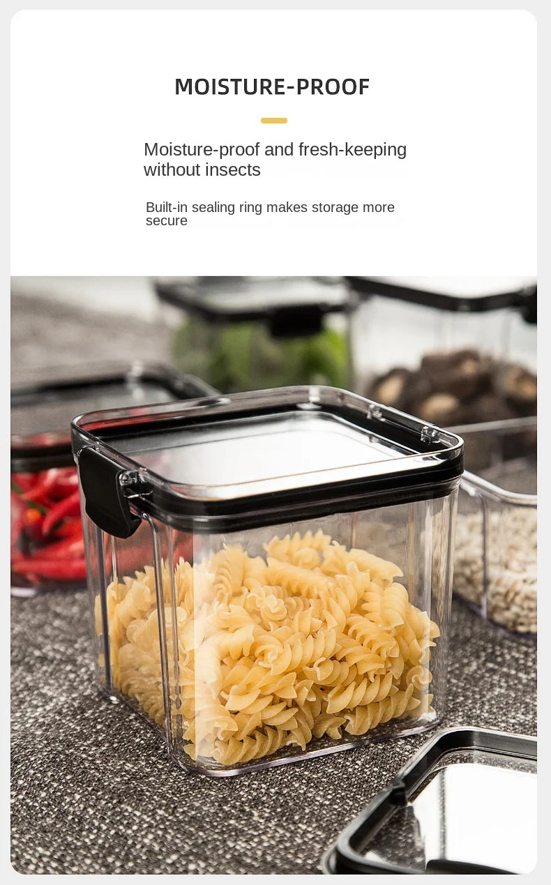1-4PCS Sealed Jars Kitchen Organizer Grain Storage Boxes Large Capacity Sealed Container Seasoning Jars Set Fresh-keeping Tank