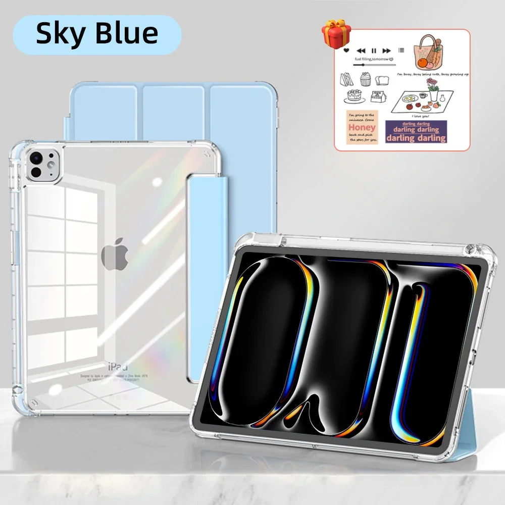 For iPad Air 11 2024 Pro Transparency Case For 2024 iPad Air 11-inch 12.9-inch Air 4/5 iPad 7/8/9th 10.2 5/6th 9.7in Tablet Case