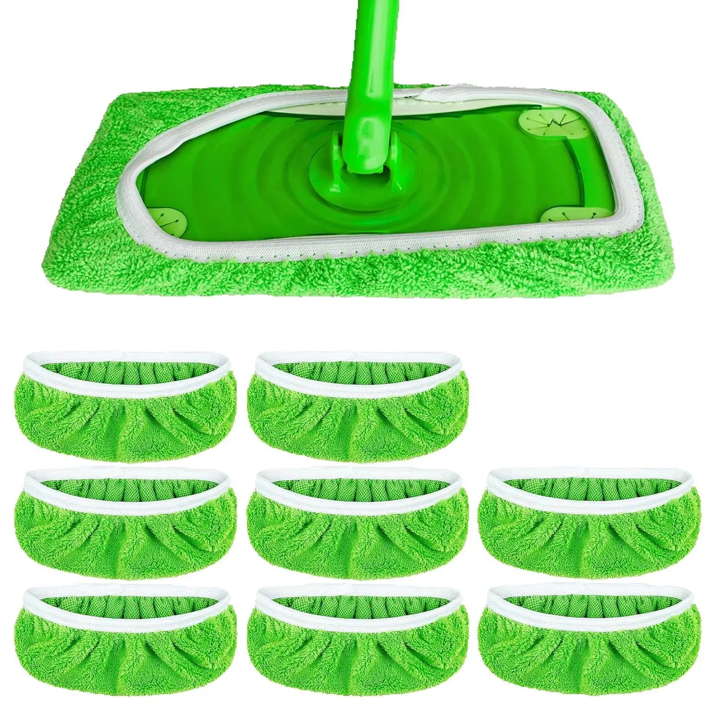 Reusable Microfiber Mop Pads Silent Shoe Covers Wet & Dry Cleaning Cloths Home Washable Floor Cleaning Supply