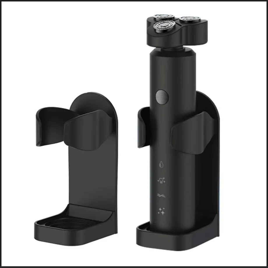 Bathroom Shaver & Toothbrush Holder, Wall Mounted Razor Rack with Adhesive, Space Saving Traceless Organizer for Shaving Accesso