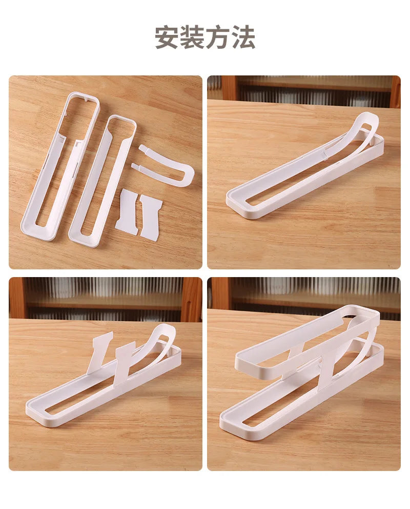 1pc egg storage box, automatic rolling refrigerator egg rack storage, hand-held egg refrigerator side door storagerack