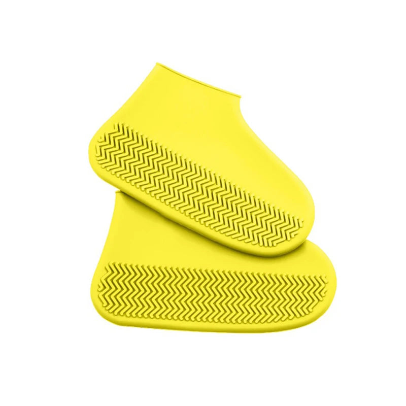 2pcs Waterproof Non-slip Silicone Shoe High Elastic Wear-resistant Unisex Rain Boots for Outdoor Rainy Day Reusable Shoe Cover