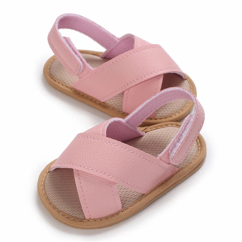 Casual Cute Solid Color Open Toe Sandals For Baby Boy Girls Breathable Lightweight Walking Shoes For Spring And Summer