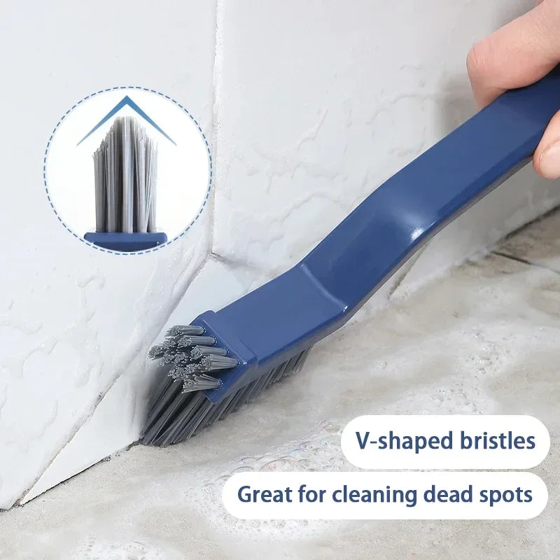 V-Shaped Gap Cleaning Brush - Multi-Purpose Hard Bristle Tool for Bathroom, Kitchen & Tile Grout - Efficient Dead Spot Cleaner