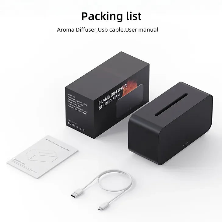 Air Aroma Humidifier Diffuser Essential Oils Humidifiers Mini Flame Automatic Fragrance Diffuser Home Humidifier With LED Light