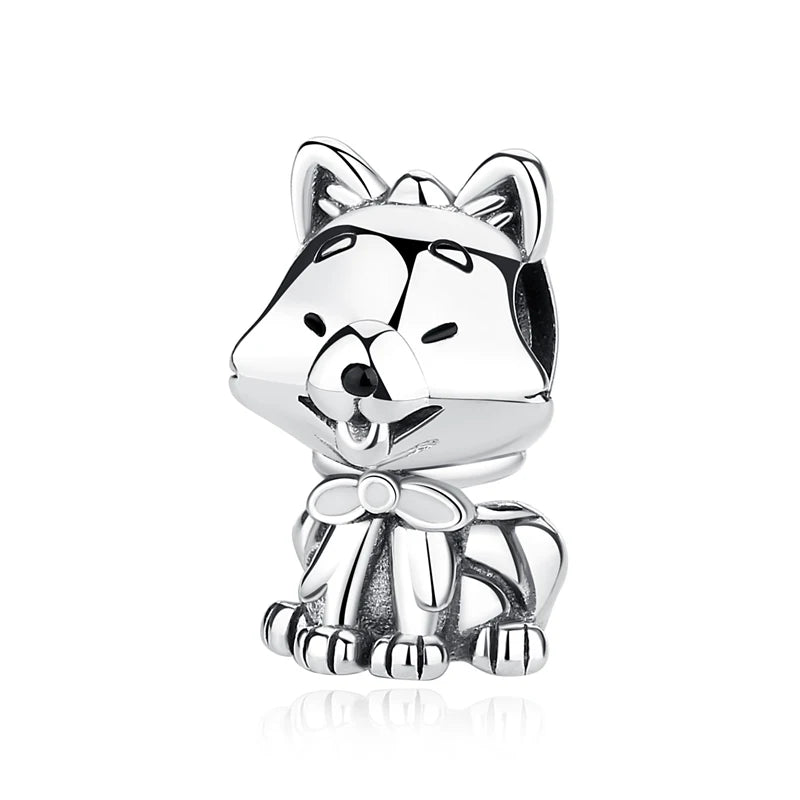 Original 925 Sterling Silver Charms Love Pets Dog Cat Paw Print Pendant Beads Fit Brand Bracelets Necklaces Women DIY Jewelry