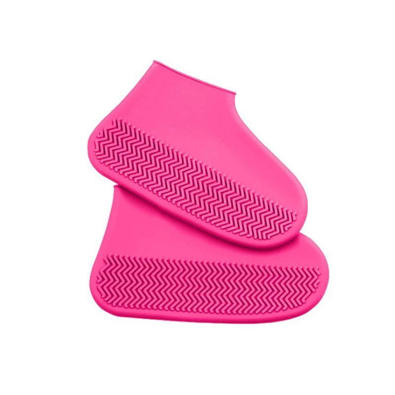 2pcs Waterproof Non-slip Silicone Shoe High Elastic Wear-resistant Unisex Rain Boots for Outdoor Rainy Day Reusable Shoe Cover