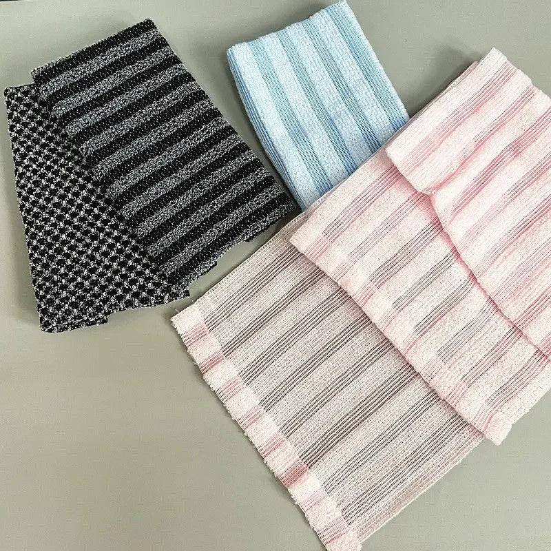 Ultra-Long Exfoliating Back Towel Antibacterial with Silver Ions Multifunctional Shower Bath Towel for Rich Foam