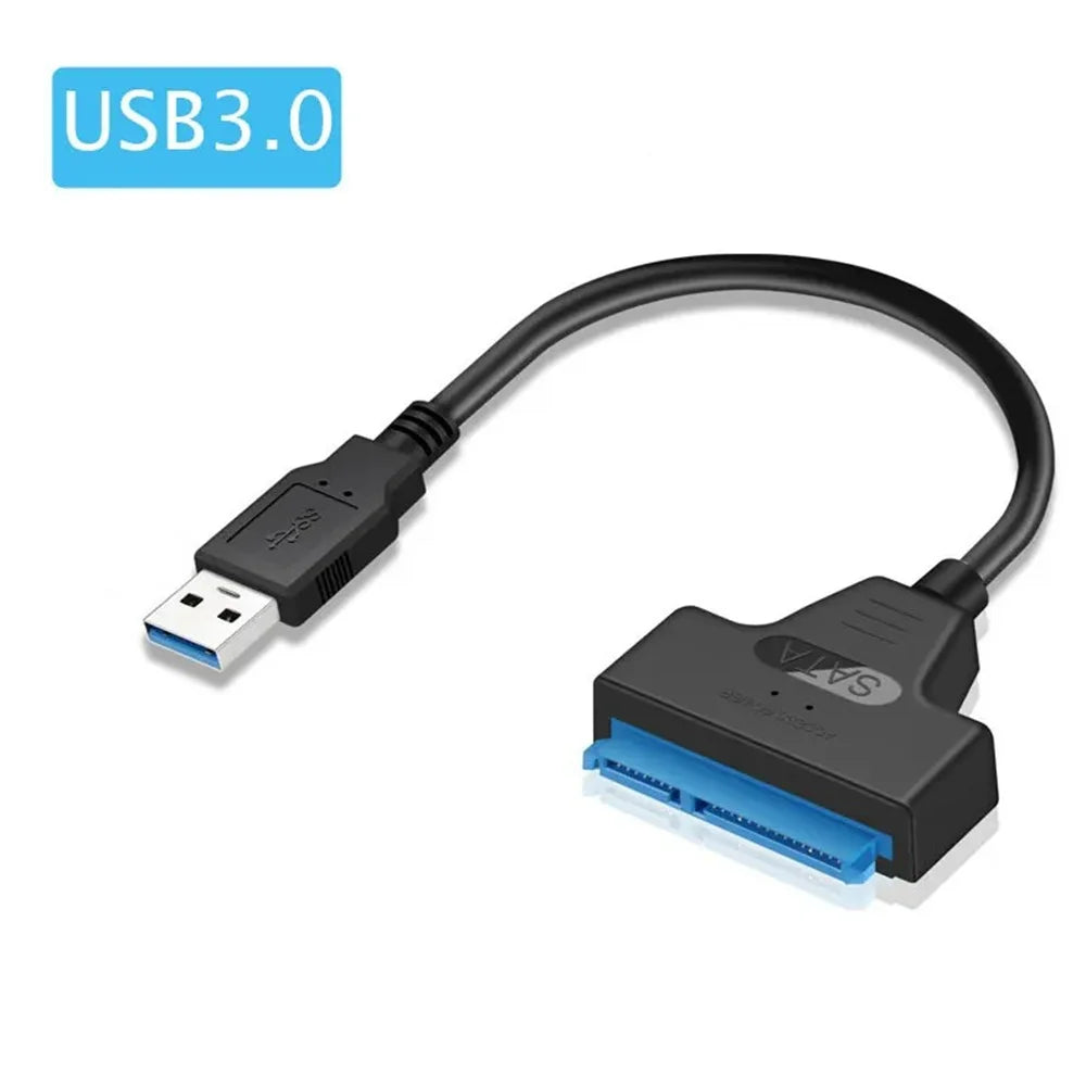 For 2.5 inch Hard Drive HDD/SSD Data Transfer SATA to USB 3.0 Adapter Cable, External Hard Drive Converter Support UASP (Black)