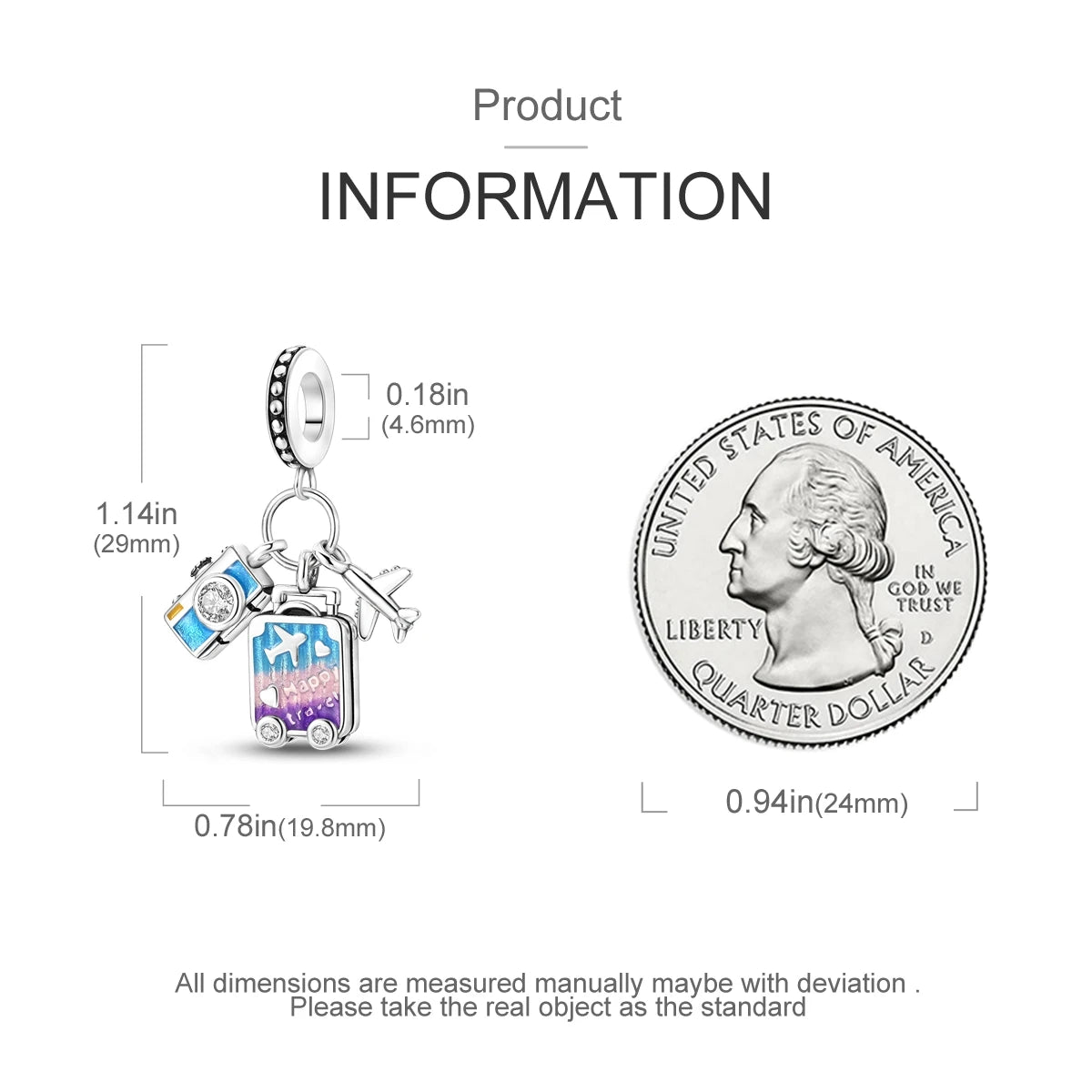 Travel Charm 925 Silver Plane Paris Tower Pendant Fit Bracelet Beads Making Woman Fashion Jewelry