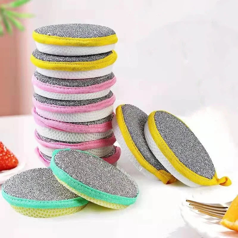 10PCS Double Side Dishwashing Sponge Dish Washing Brush Pan Pot Dish Wash Sponges Household Cleaning Reusable Kitchen Tool