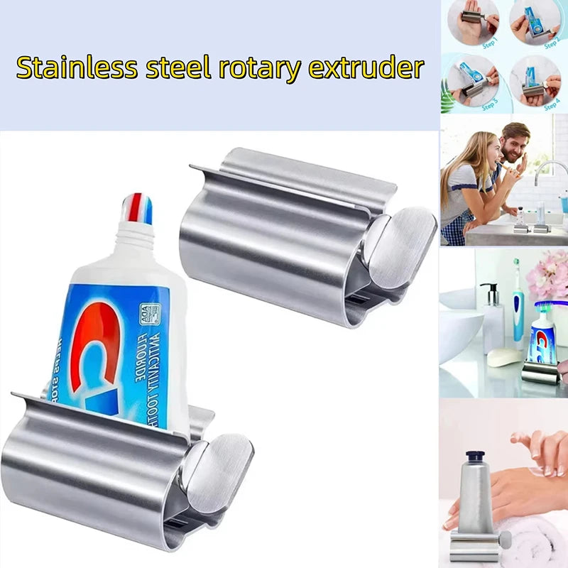 Stainless Steel Wringer Roller Rotate Dispenser for Ointments Cosmetics Bathroom Accessories Toothpaste Squeezer Tube Roller