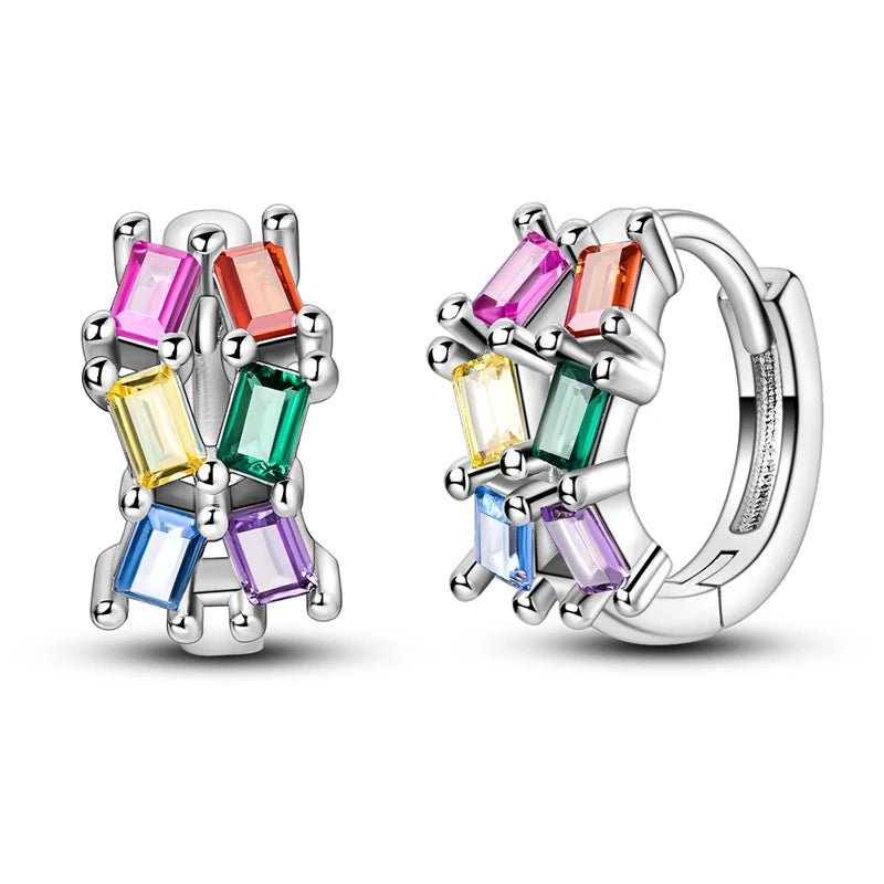 New 925 Sterling Silver Sparkling Zircon Four-Leaf clover Women Earrings Brilliant Wedding Engagement Star Earrings Jewelry Gift
