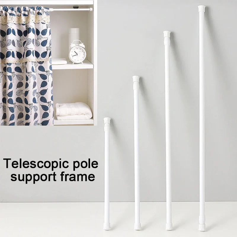 30-90CM Multi Purpose Spring Loaded Extendable Telescopic Curtain Pole Tension Rail Net Voile Pole Net Rods Curtain Telescopic