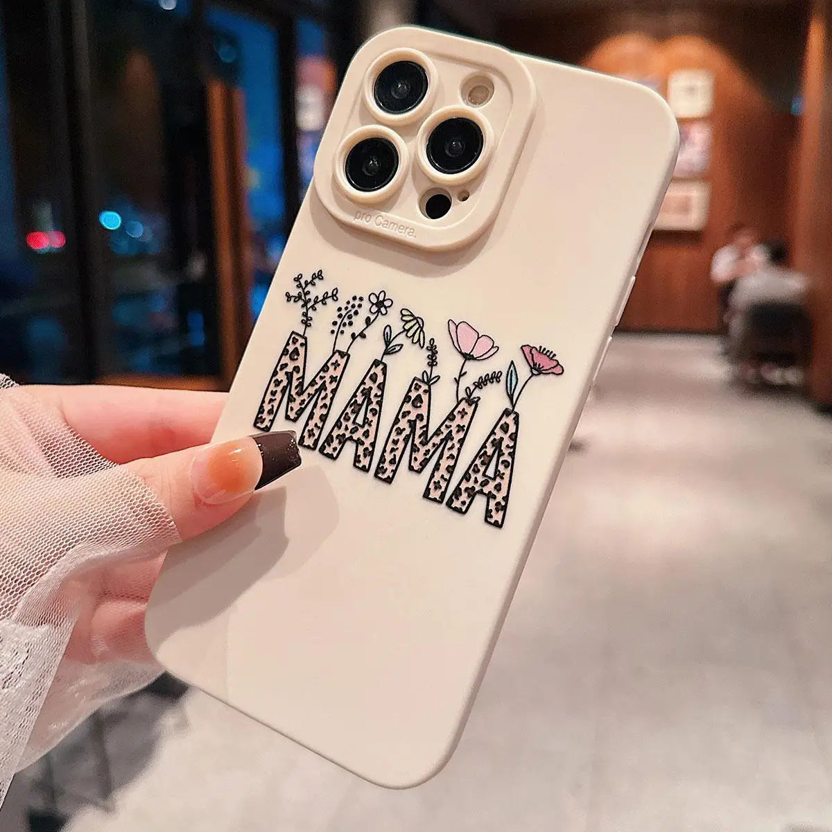 Fall Leopard-print Letter MAMA Pattern Phone Case, Anti-drop Cellphone Protective Case for IPhone 16 Pro Max 15 Pro 14Plus 13 12