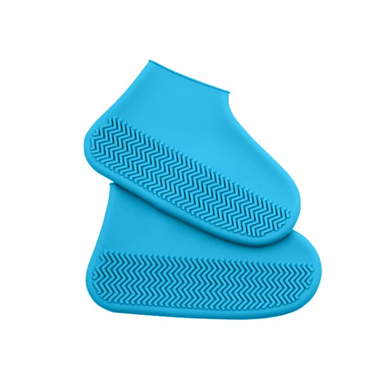 2pcs Waterproof Non-slip Silicone Shoe High Elastic Wear-resistant Unisex Rain Boots for Outdoor Rainy Day Reusable Shoe Cover